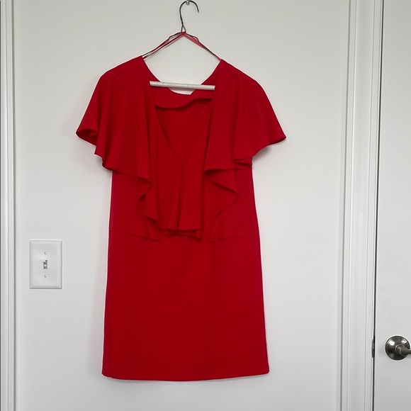 Zara Red Ruffle Dress - Picture 2 of 4